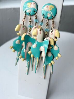 4 pairs authentic 1980s “Lunch at the Ritz” earrings. MINT!